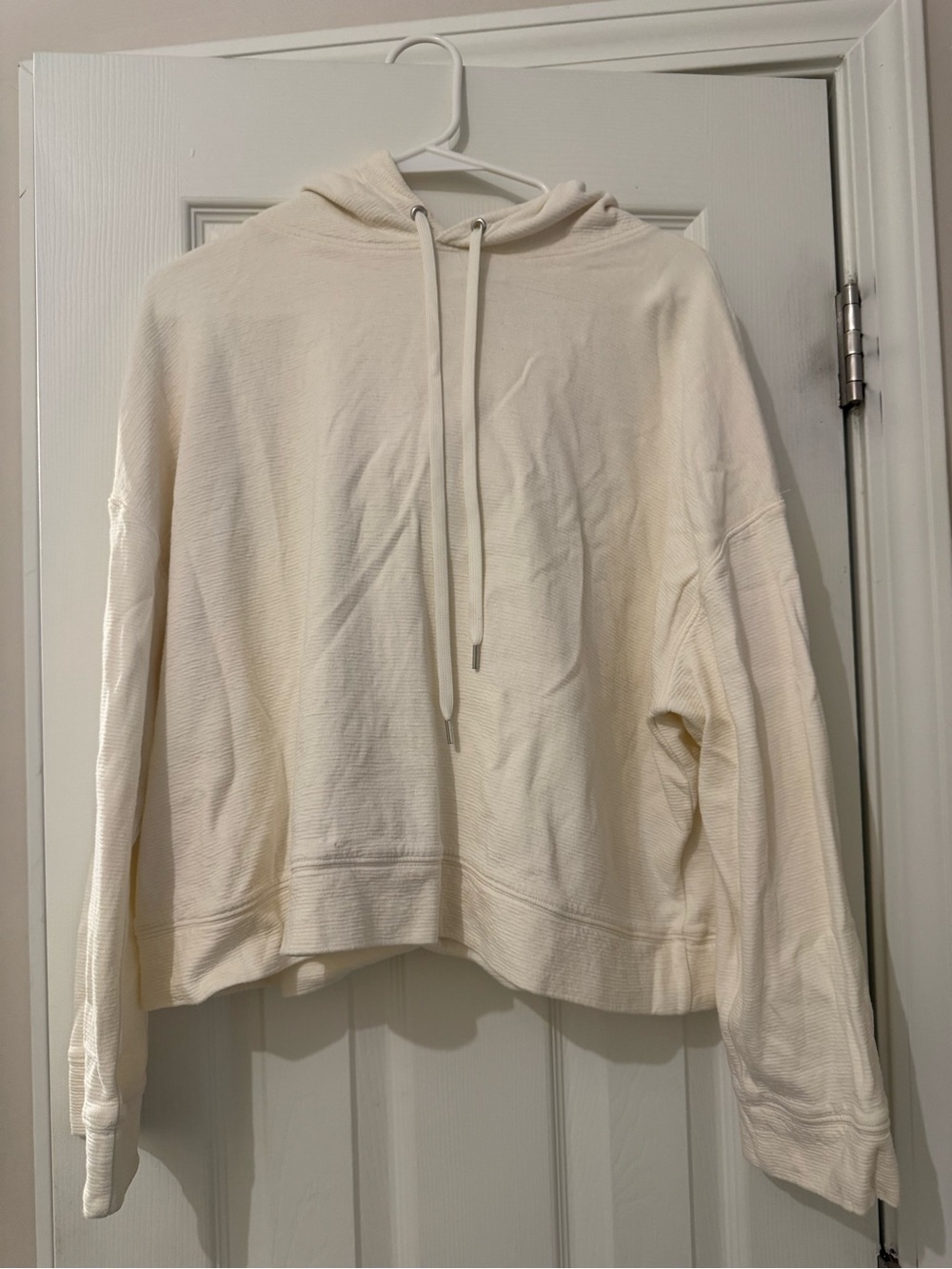 Club Monaco Cream Lightweight Drawstring Hoodie